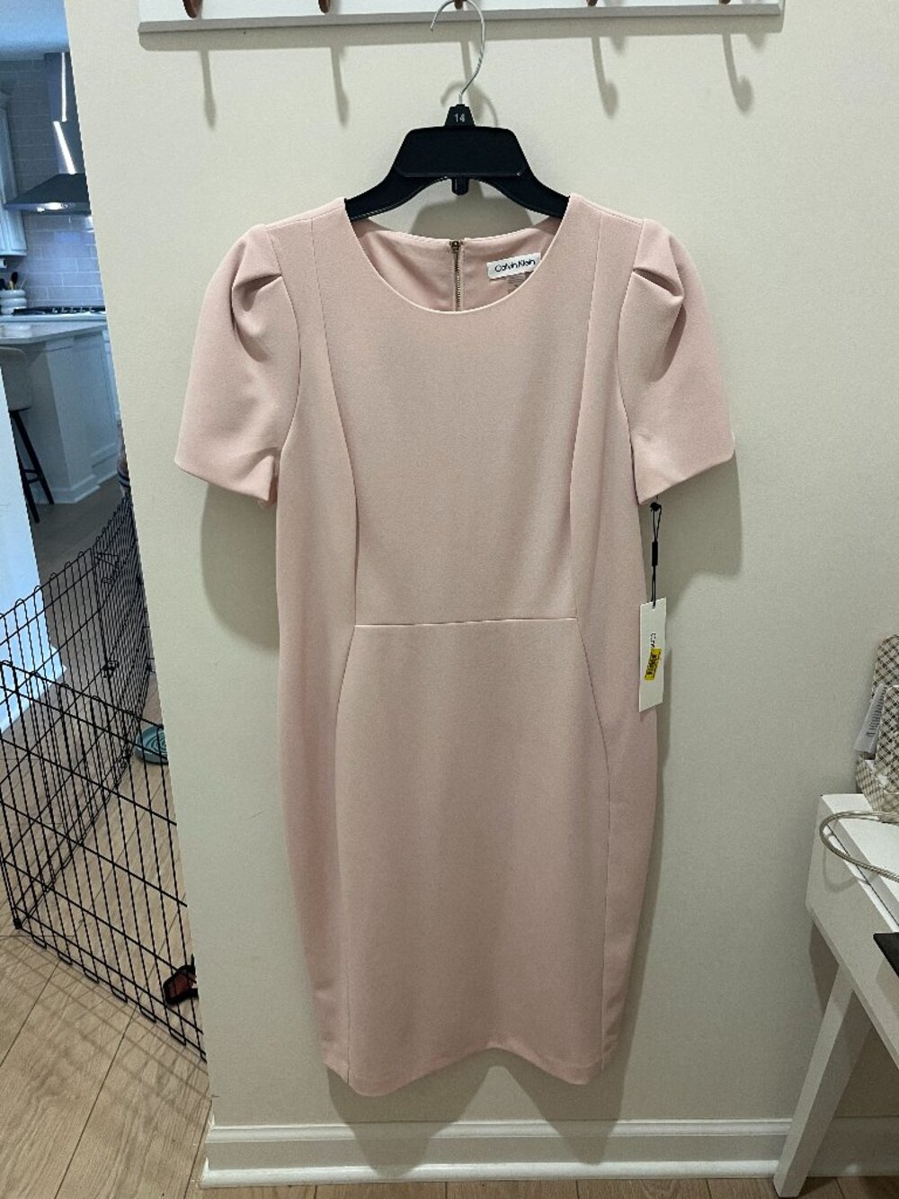 Calvin Klein Petal Blush Pencil Dress - Size 14